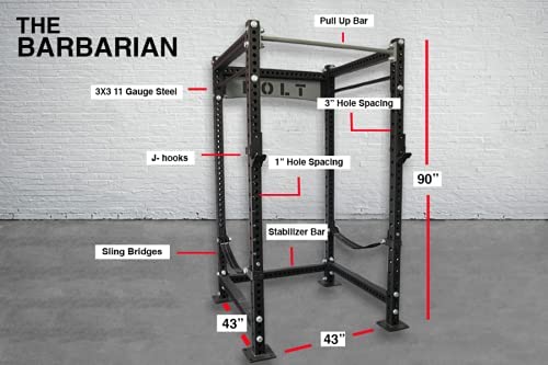 Bolt Fitness Supply Barbarian Full Power Rack Black
