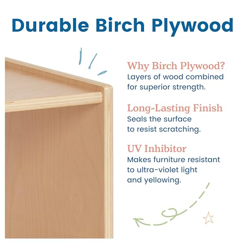 ECR4Kids 25 Cubby Mobile Tray Storage Cabinet Natural
