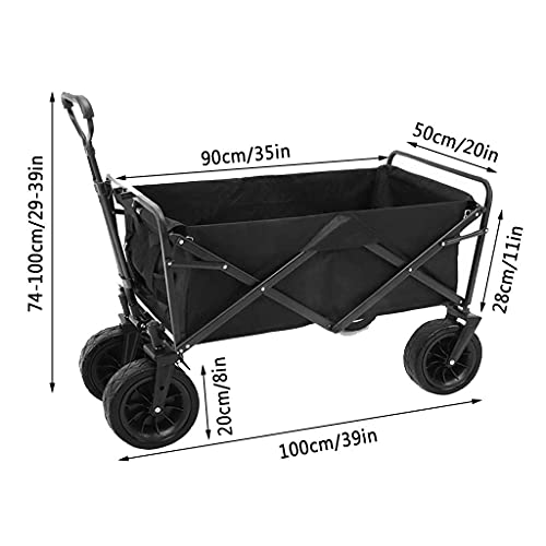 5sssallefaa Outdoor Folding Utility Wagon Heavy Duty Beach Cart 85kg/187lbs
