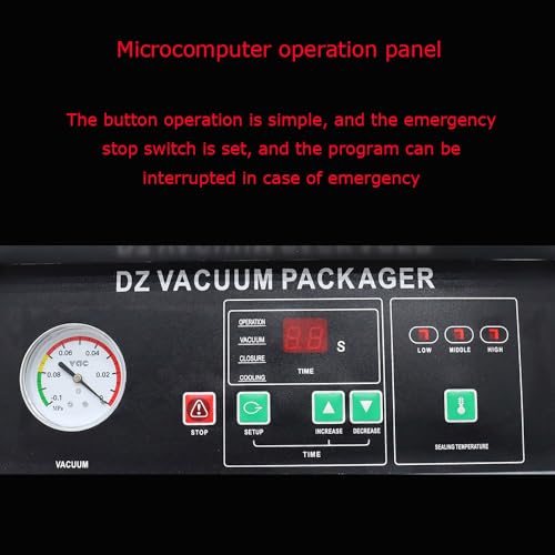 Banfluxion 110V Single Chamber Vacuum Packaging Machine 900W Sealer for Meat, Vegetables, Fruits