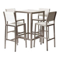 Pemberly Row 5-Piece Modern Aluminum Frame Patio Bar Set White