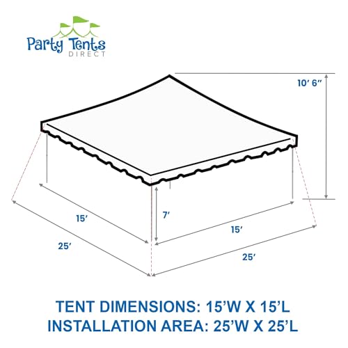 Party Tents Direct 15'x15' Weekender Canopy Tent with Sidewalls - Easy Up for 50 Guests White