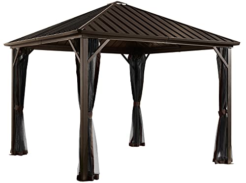 Sojag Outdoor 8' x 8' Dakota Hardtop Gazebo Dark Brown