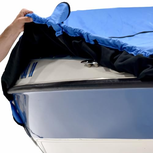 Budge American Flagship Ripstop Boat Cover V-Hull Fishing Boats 22'-25' Long Blue
