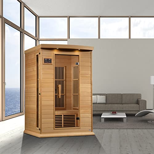 DYNAMIC SAUNAS Maxxus MX-K206-01 Elite 2-Person Near Zero EMF FAR Infrared Sauna Natural Wood Finish