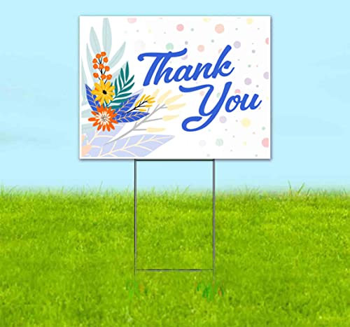 TampaPrinting Thank You Yard Sign 18" x 24" with Metal Step Stake