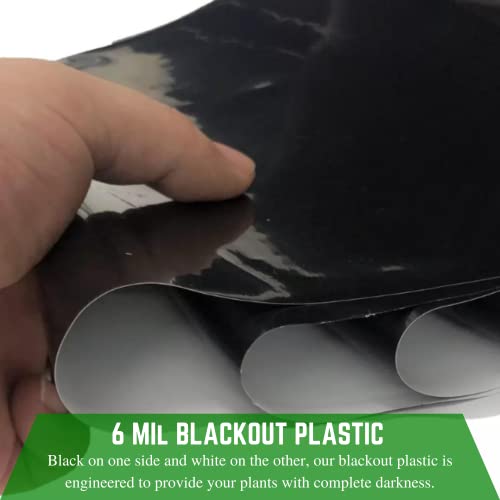 Farm Plastic Supply Panda Film Light Deprivation Greenhouse Cover 6 Mil 100% Blackout Black/White