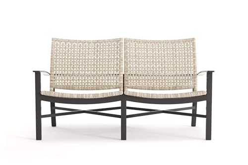 Winston Jasper Loveseat Textured Pewter Frame Finish/Beechwood Weave