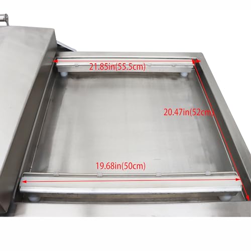 WYDDDARY Double Chamber Vacuum Sealer 1500W Stainless Steel Commercial 19.7inch Sealing Length