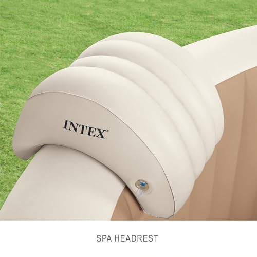 Intex PureSpa 4 Person Round Bubble Massage Inflatable Hot Tub Spa Set Tan