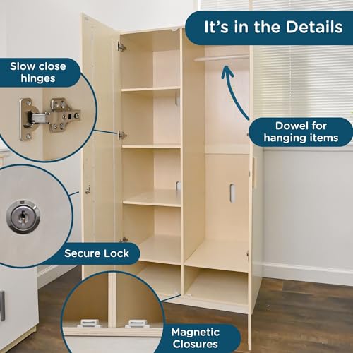Children's Factory Angeles Mobile Teacher's Locking Storage Cabinet Wooden