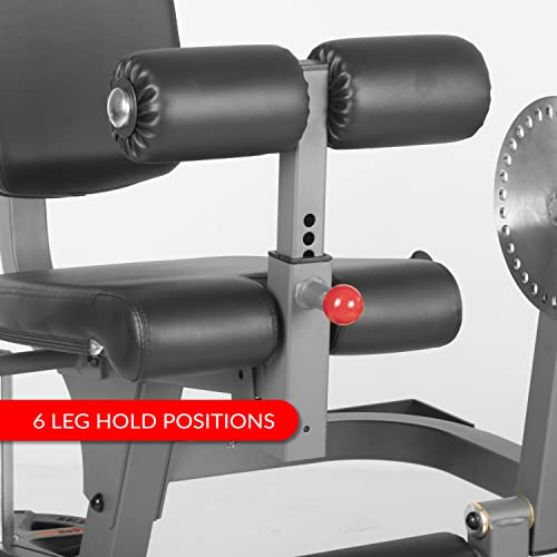 XMark Leg Exercise Machine with Rotary Leg Extension and Leg Curl Gray