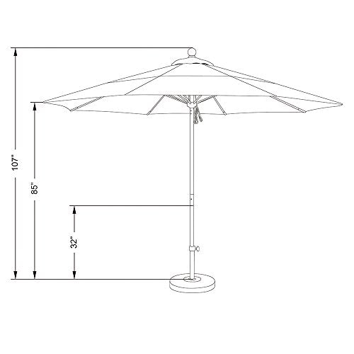 California Umbrella 11' Round Venture Series Patio Umbrella Pulley Open Astoria Sunset