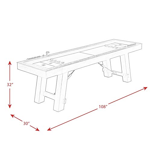 BOWERY HILL Shuffleboard Table Brown Blue Red