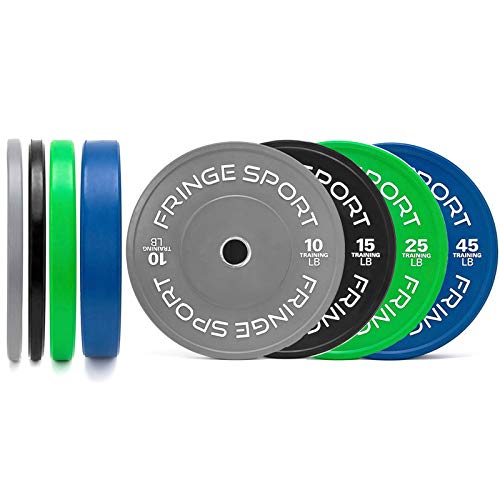 OneFitWonder Bumper Plate Sets Virgin Rubber with Steel Insert - Crossfit, Olympic Weightlifting, Strength Training Equipment (190)