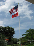 Telepole 25' Superior 1 Telescoping Flagpole 10 Gauge Aluminum Silver