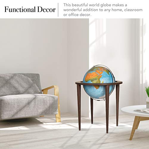 Waypoint Geographic Normandy Globe 16” Decorative Floor Globe Blue