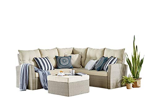 Alaterre Furniture Canaan All-Weather Wicker Outdoor Seating Set