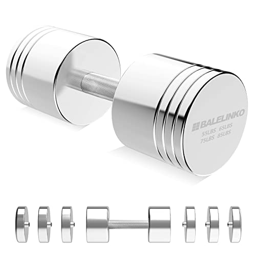 Balelinko Adjustable Chrome Dumbbell 55-85 lbs, Single