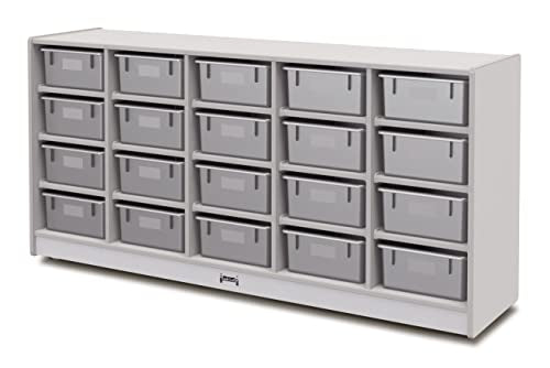 Jonti-Craft Rainbow Accents 20 Tub Mobile Storage with Tubs Gray