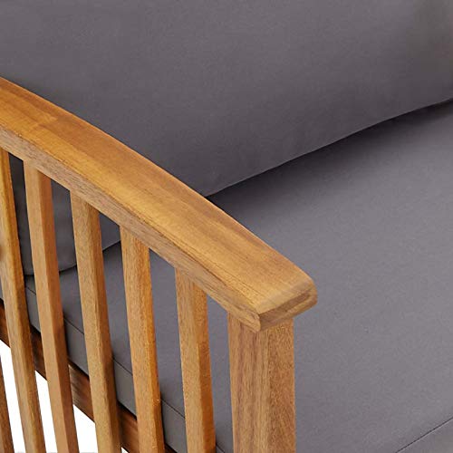 Xinxinxiang 5 Piece Patio Set with Cushions Solid Acacia Wood