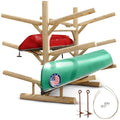 Log Kayak Rack 6-Place Freestanding Storage Rack Unfinished+ Anchor Kit