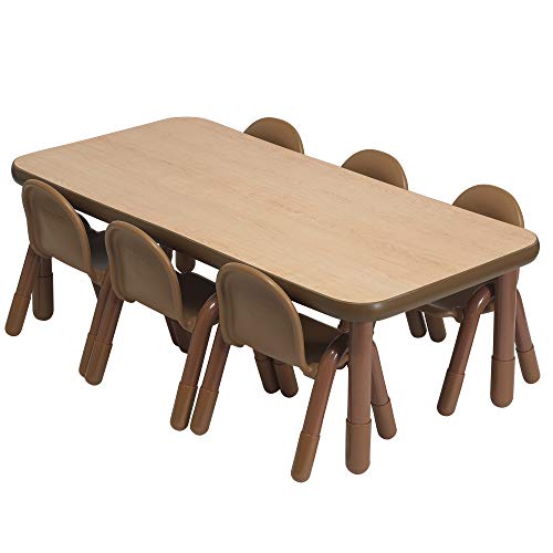 Angeles Baseline Preschool Rectangular Table & Chair Set Natural Wood