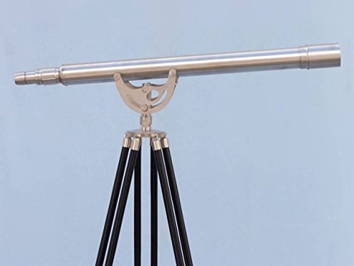 Hampton Nautical Floor Standing Anchormaster Telescope Brushed Nickel 65