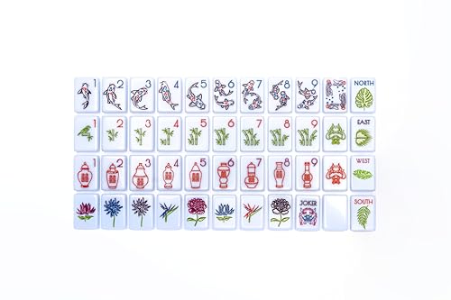 Southern Sparrow Chinoiserie Mahjong Tiles 160 Handpainted Breezy Blue
