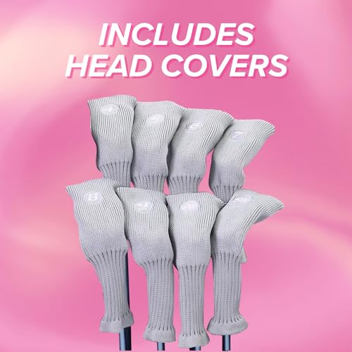 Majek Pink Petite Senior Ladies Golf Hybrids Irons Set