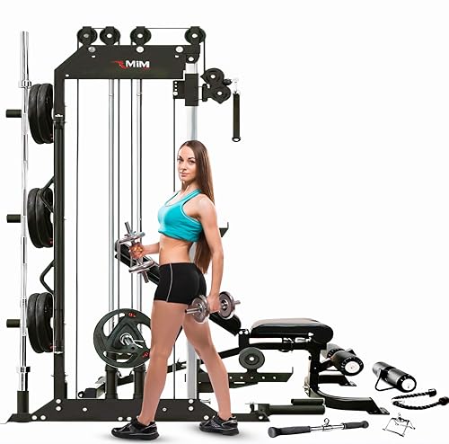 MiM USA Pro Master 1001 Smith Machine Functional Trainer Black