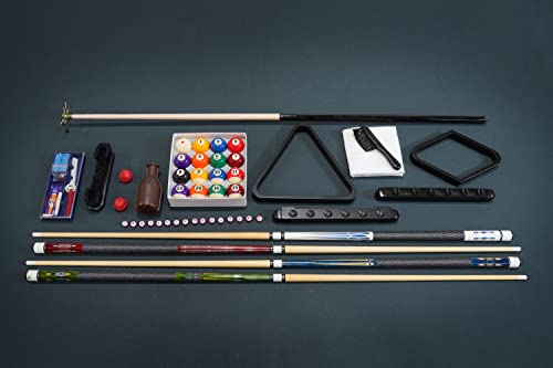Empire USA - Corona Slate Pool Table w/ Premium Billiards Accessories (8FT) American Walnut