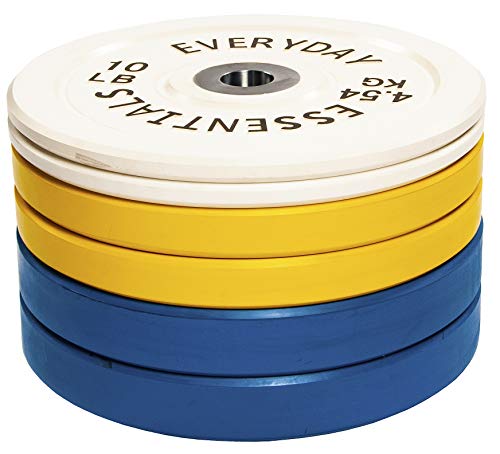 Signature Fitness Olympic Bumper Plate Weight Plates 160LB Set Color Coded