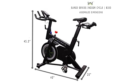 WaveFit B300 Surge Series Indoor Cycle Exercise Bike 30-Lb Flywheel, Bluetooth Connectivity, Fitness Tracking