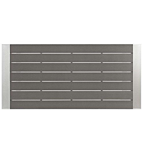 Modway Shore 7-Piece Aluminum Outdoor Patio Pub Bistro Set Silver Gray