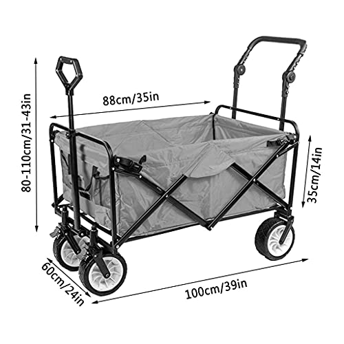 5sssallefaa Foldable Beach Cart Heavy Duty Utility Wagon 100kg Capacity