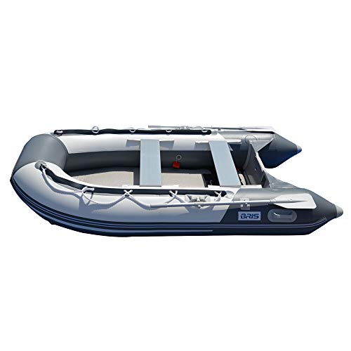 BRIS 10.8 ft Inflatable Boat Dinghy Yacht Tender Raft Gray with White