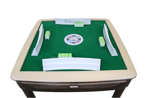 USA MJ TABLE .COM Automatic Rummy Table Coffee Color 4-Legs Dining Style 106 Tiles