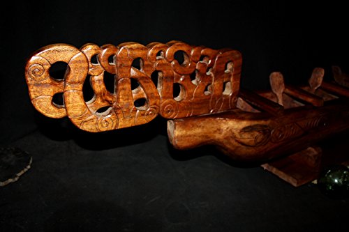 Tikimaster Waka Warrior Canoe 48 Inch Natural Monkeypod Replica