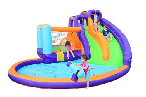 CocoNut Castles Double Slide Water Park with Water Cannon Multi