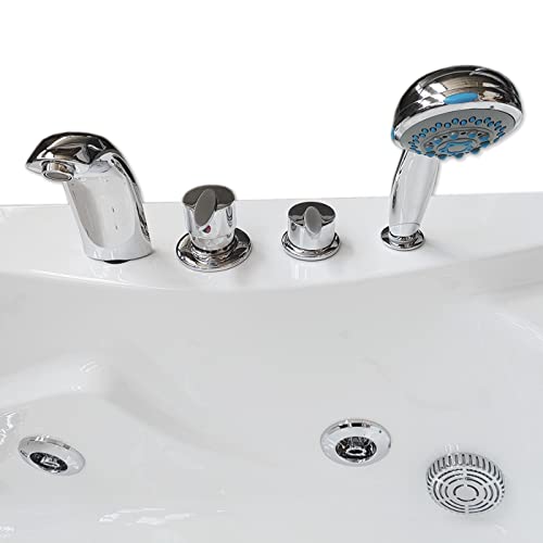 SIMBASHOPPING USA HAVANA Whirlpool Corner Bathtub Hydrotherapy Hot Tub 66.5" 2 Person