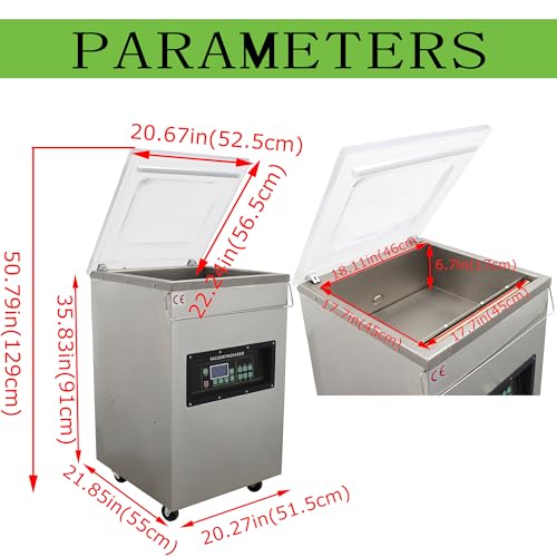 HQHAOTWU Commercial Vacuum Sealer Stainless Steel 17.7-Inch DZ450