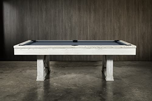 Empire USA Agriturismo Slate Pool Table with Premium Billiard Accessories 8FT Whitewash