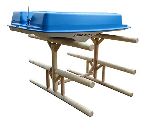Log Kayak Rack 1 Paddle Boat Plus 2 Canoes Plus 2 Kayak or SUP Rack Natural