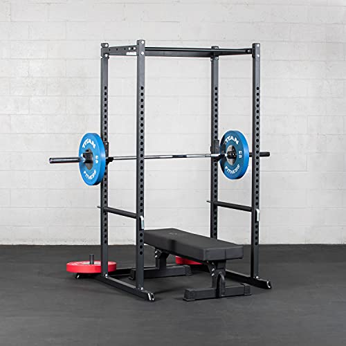 Titan Fitness T-2 Series Power Rack with J-Hooks and Pull-Up Bar Black