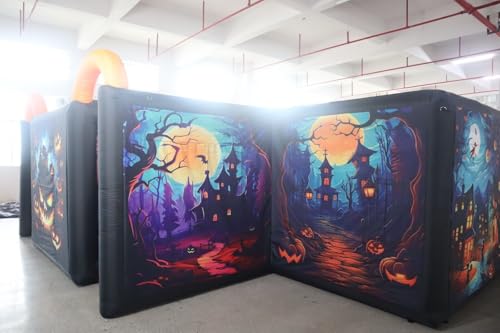 Bookishbunny Large Inflatable Maze Labyrinth Haunted House Halloween Multi