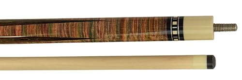 Meucci Handcrafted Billiards Pool Cue Stick - Rainbow Stain + Hard CASE (19 oz)