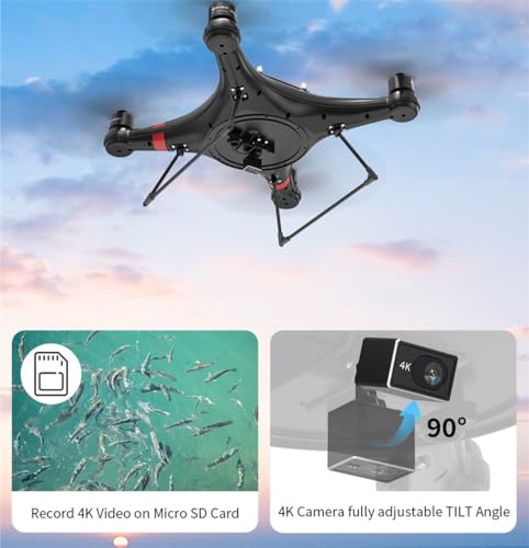 Camoro Fishing Drone 3KG Payload Triblade FPV 4K Camera Black