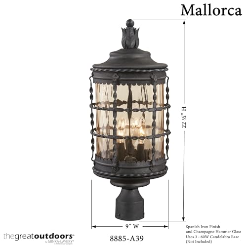 Minka Lavery European Influence Three Light Post Mount Mallorca Collection Bronze