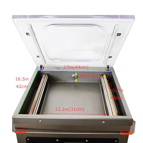BREVELTION Stainless Steel Single Chamber Vacuum Packaging Machine 110V 750W